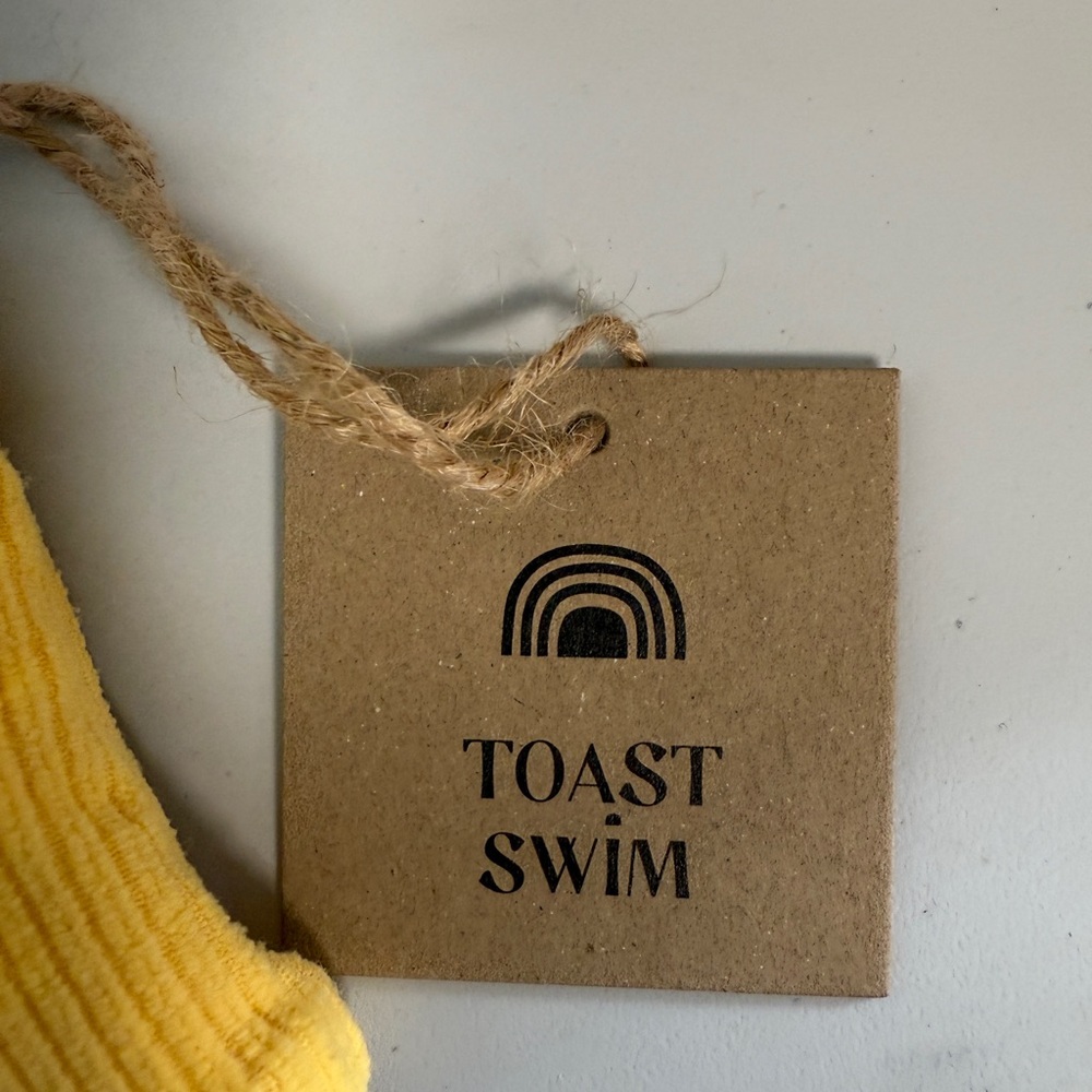 Free People x Toast Swim Ribbed Banded Waist Bikini Bottom in Sunset Rib Size S - Picture 3 of 4